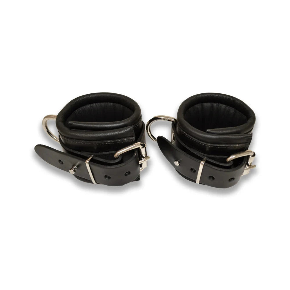 Prowler RED Leather Lockable Wrist and Ankle Restraints for Secure and Adjustable Fit by Bondage & Fetish Toys