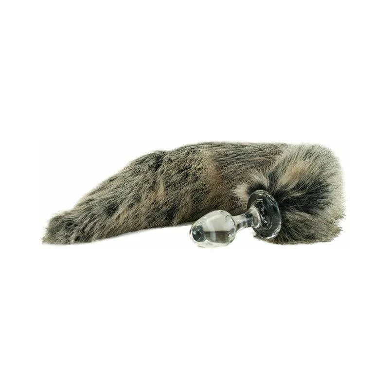 Crystal Delights Minx Faux Fur Tail Plug Grey Wolf by Anal Toys & Stimulators