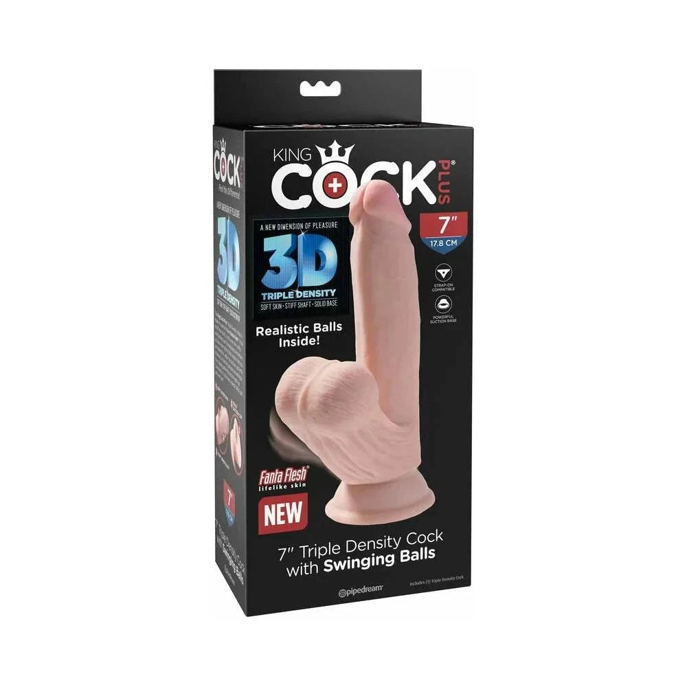 King Cock Plus Triple-Density Cock w/Swinging Balls Dildo for Intense Realistic Play by Dildos & Dongs