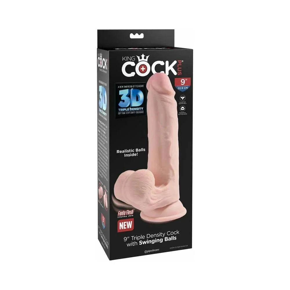 King Cock Plus Triple-Density Cock w/Swinging Balls Dildo for Intense Realistic Play by Dildos & Dongs
