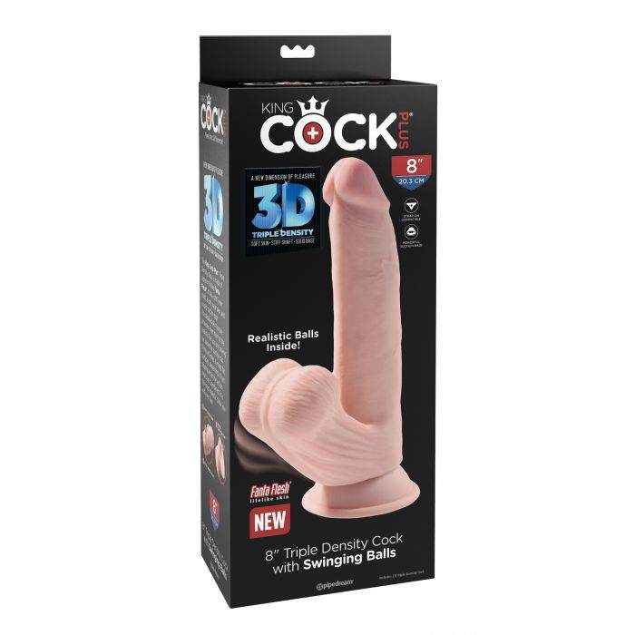King Cock Plus Triple-Density Cock w/Swinging Balls Dildo for Intense Realistic Play by Dildos & Dongs