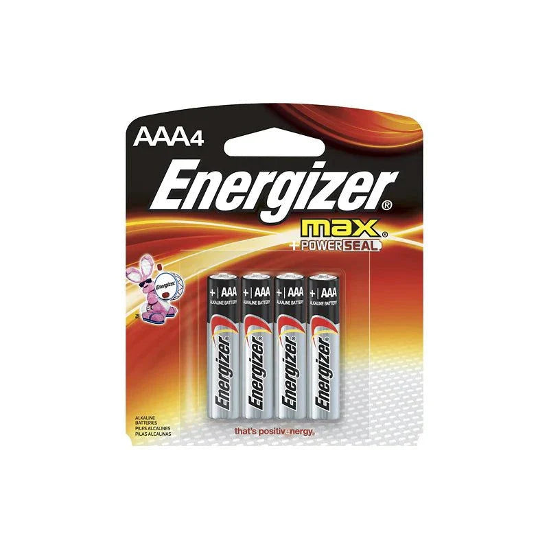 Energizer AAA 4pk batteries with PowerSeal technology for long-lasting power and leak protection