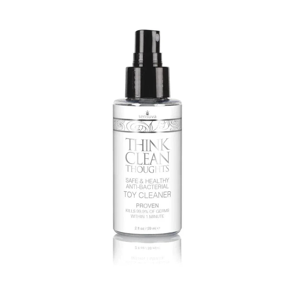 Sensuva Think Clean Thoughts 2 oz anti-bacterial toy cleaner spray bottle for intimate product hygiene