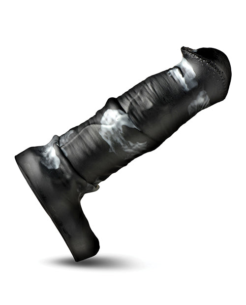 Creature Cocks Stallion 1.5" Silicone Penis Extension - Black/Silver - Extra Large by Cock & Balls