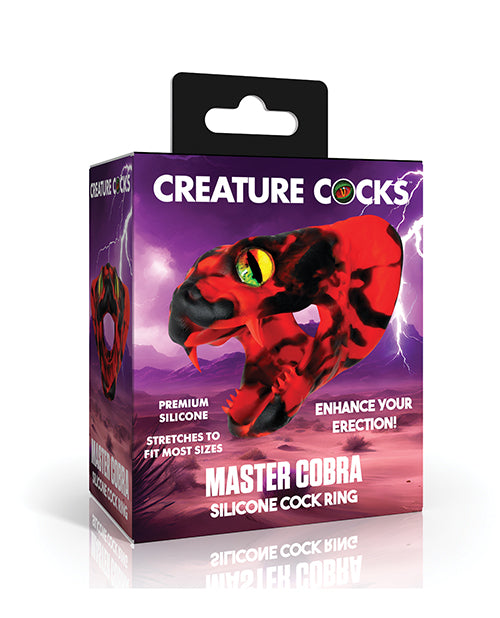 Creature Cocks Master Cobra Silicone Cock Ring - Red by Cock & Balls