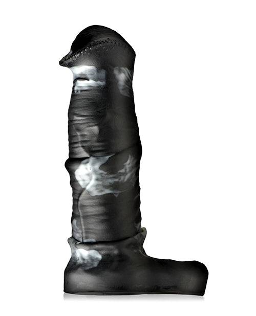 Creature Cocks Stallion 1" Silicone Penis Extension - Black/Silver Large by Cock & Balls