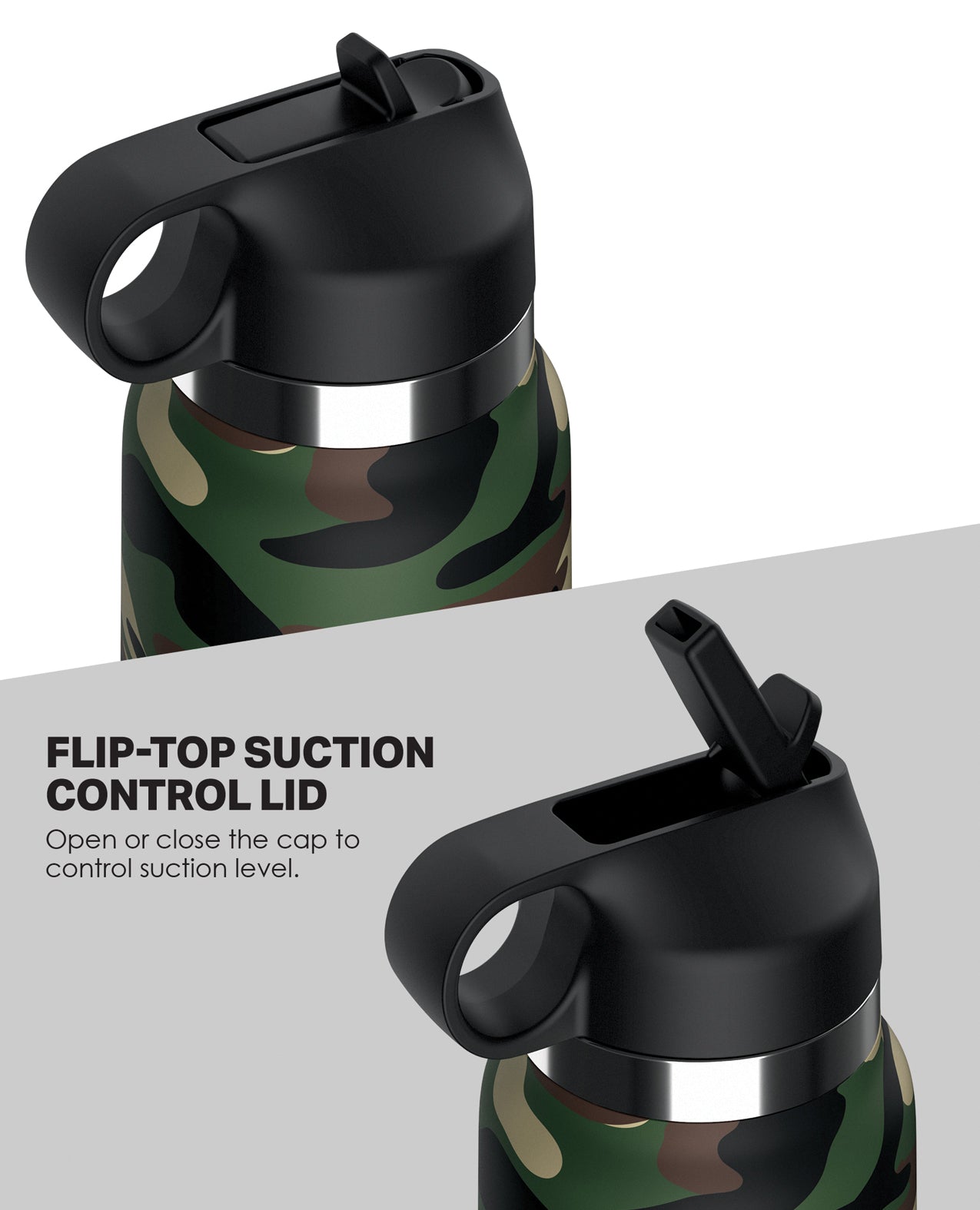 PDX Plus Fap Flask Happy Camper Discreet Stroker Camo Frosted