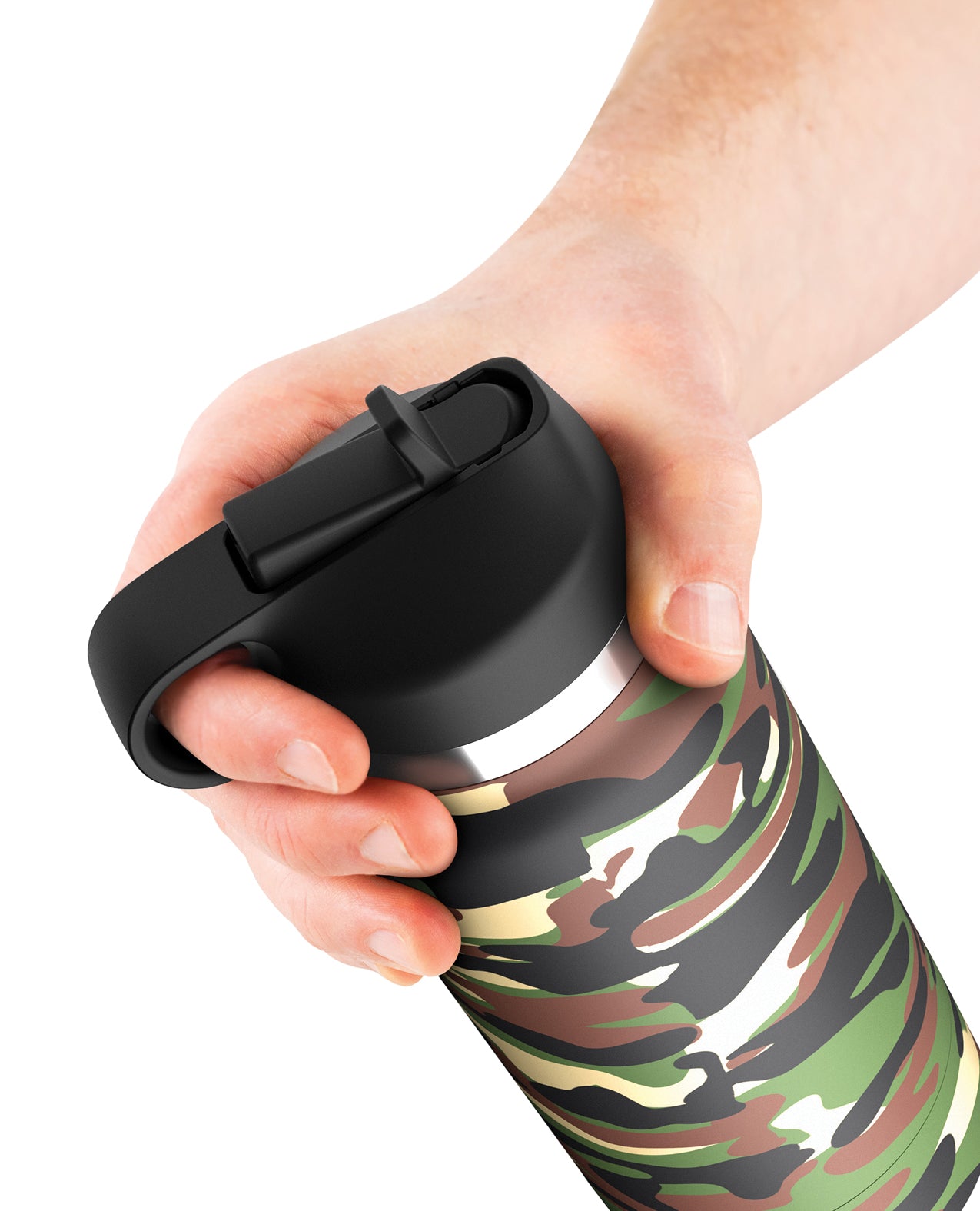 PDX Plus Fap Flask Happy Camper Discreet Stroker Camo Frosted