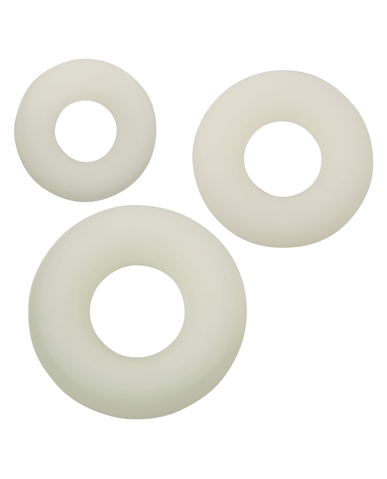 Alpha Glow-in-the-Dark Liquid Silicone 3 Ring Set - White