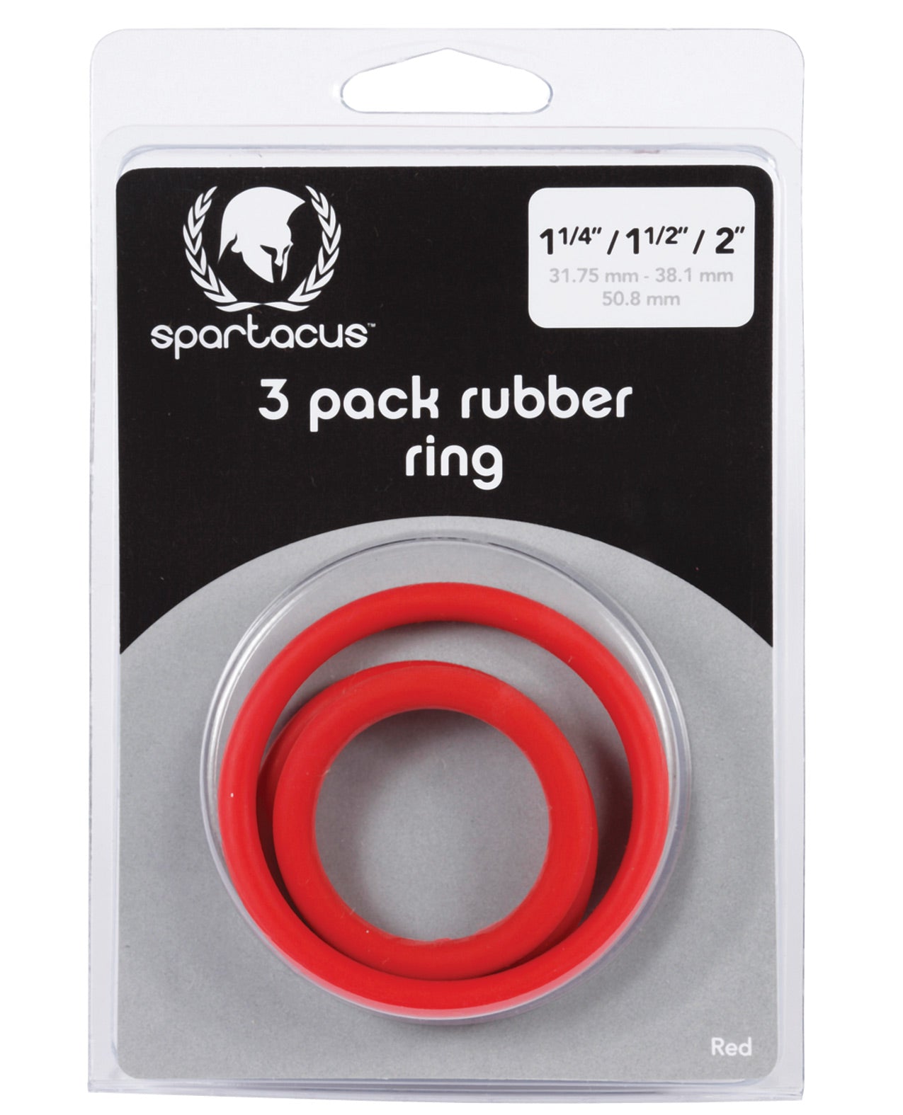 Spartacus Cock Ring Set (3 Rubber Enhancers/Red)