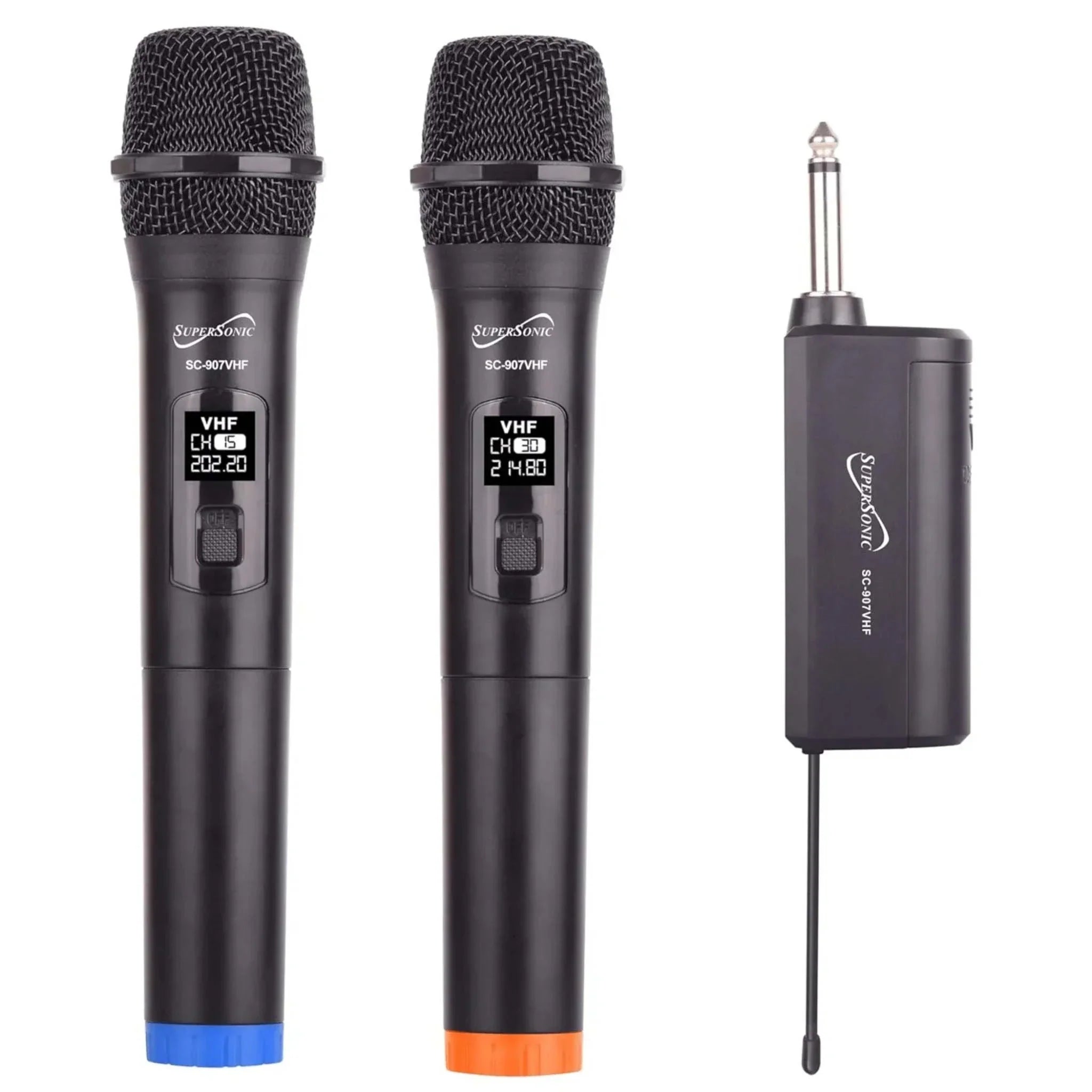 Supersonic VHF Dual Fixed Channel Professional Wireless Microphone by Tech Essentials