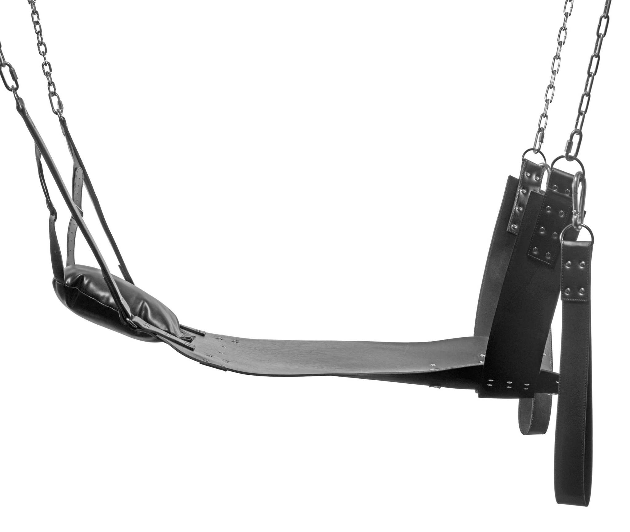 Extreme Sling in high-quality leather with adjustable straps and padded pillow for bondage.