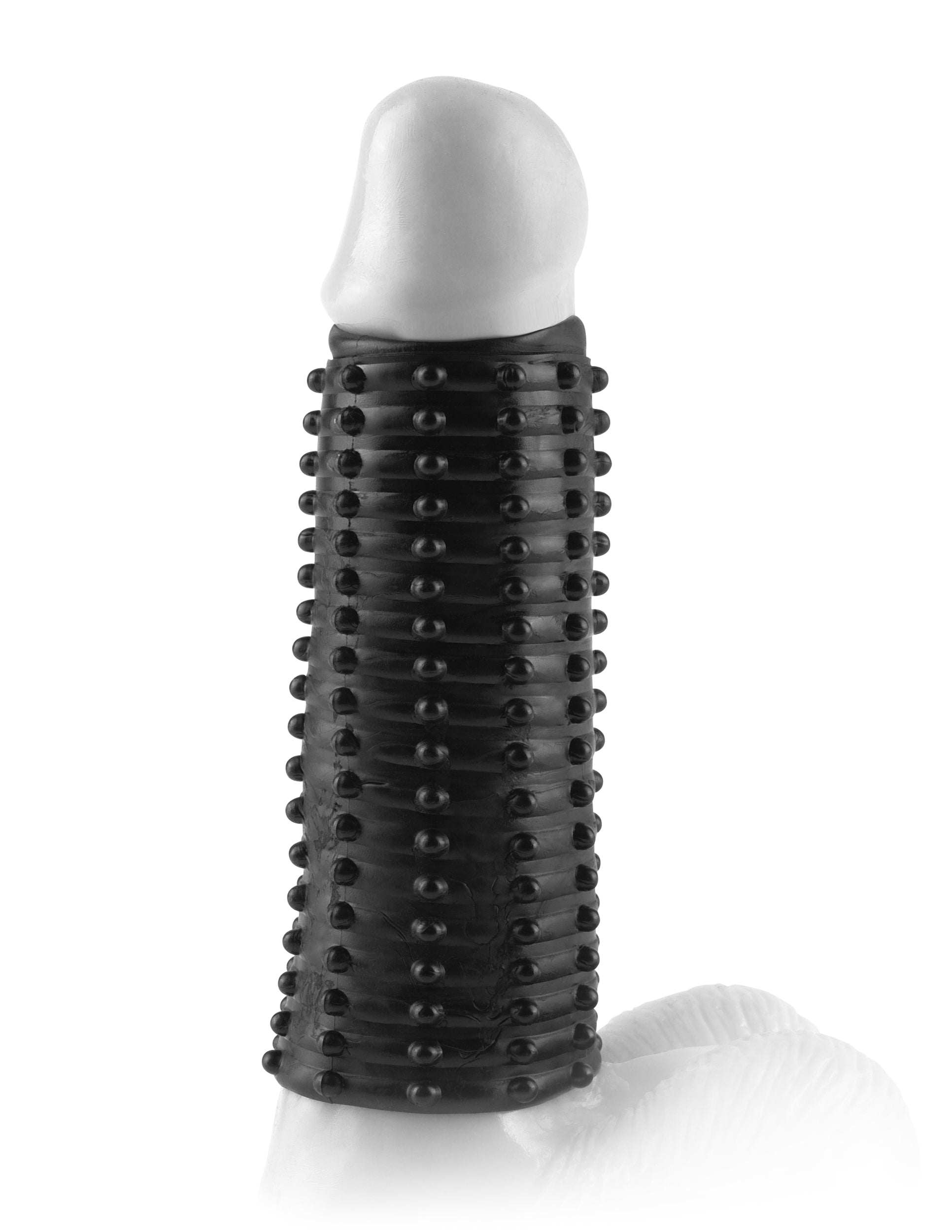 Fantasy X-Tensions Magic Pleasure Sleeve black textured enhancement with open-ended design for increased sensation and comfort