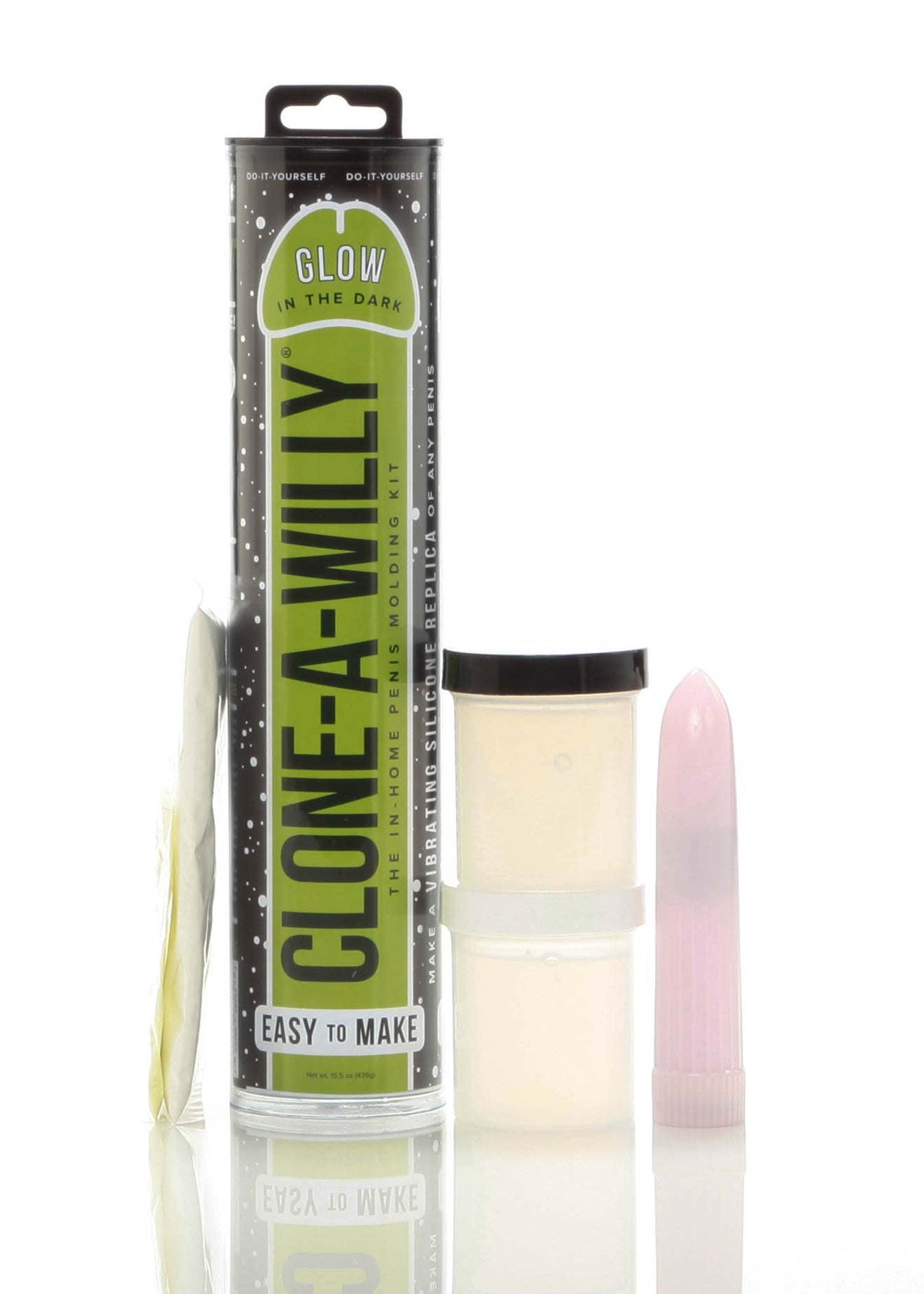 Clone-a-Willy Kits for custom glow-in-the-dark vibrating silicone replicas.
