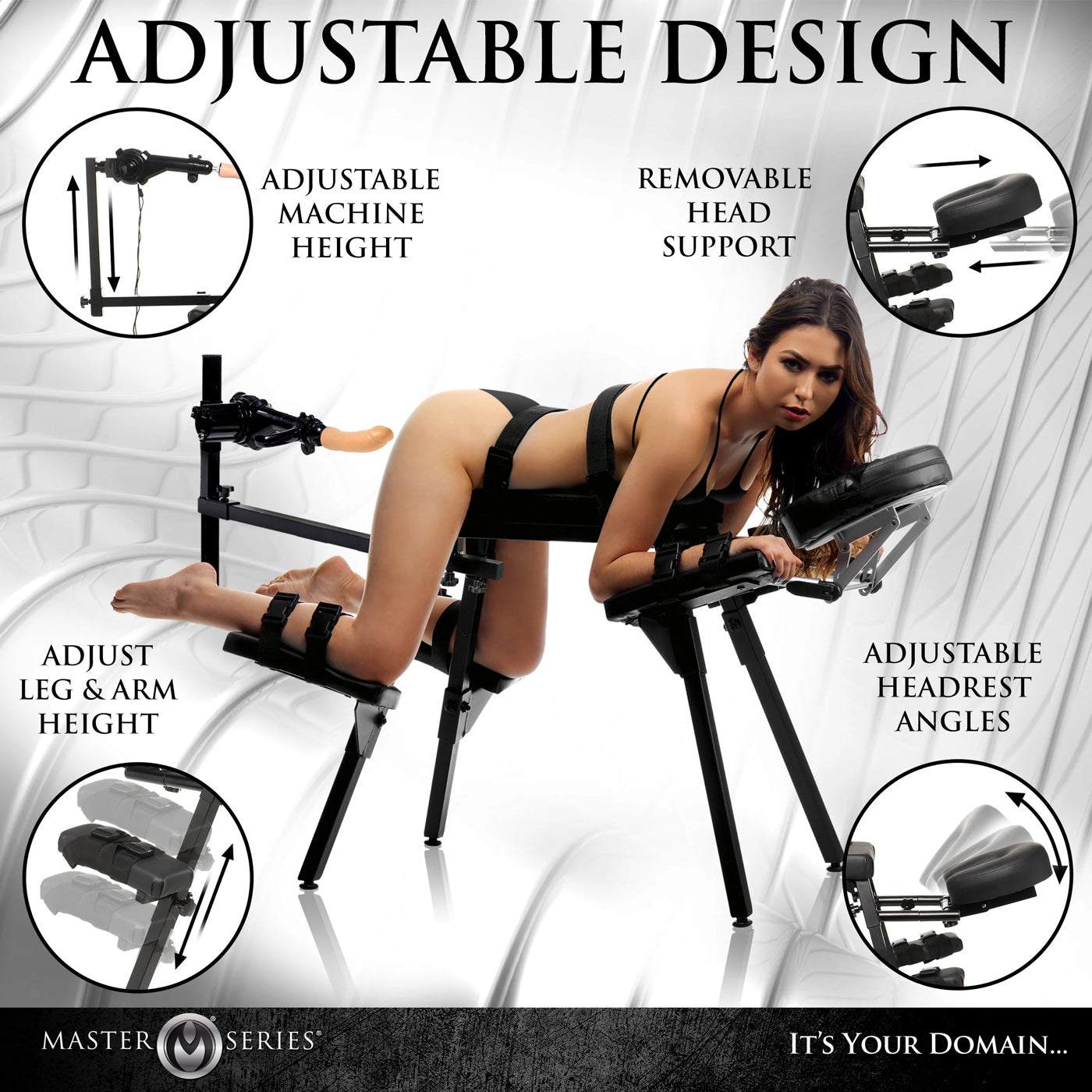 Obedience Bench With Sex Machine - Black by Anal Toys & Stimulators