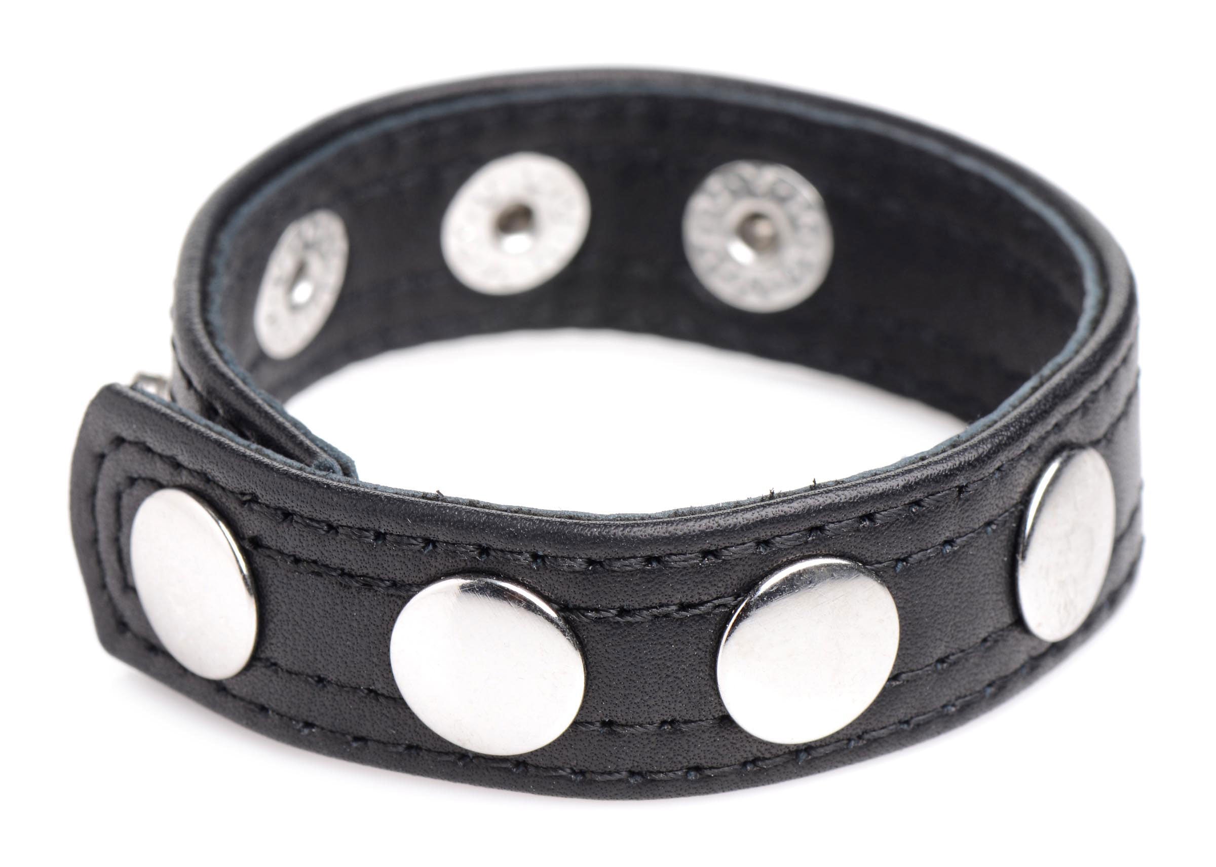 Cock Gear Leather Speed Snap Cock Ring - Black by Cock & Balls