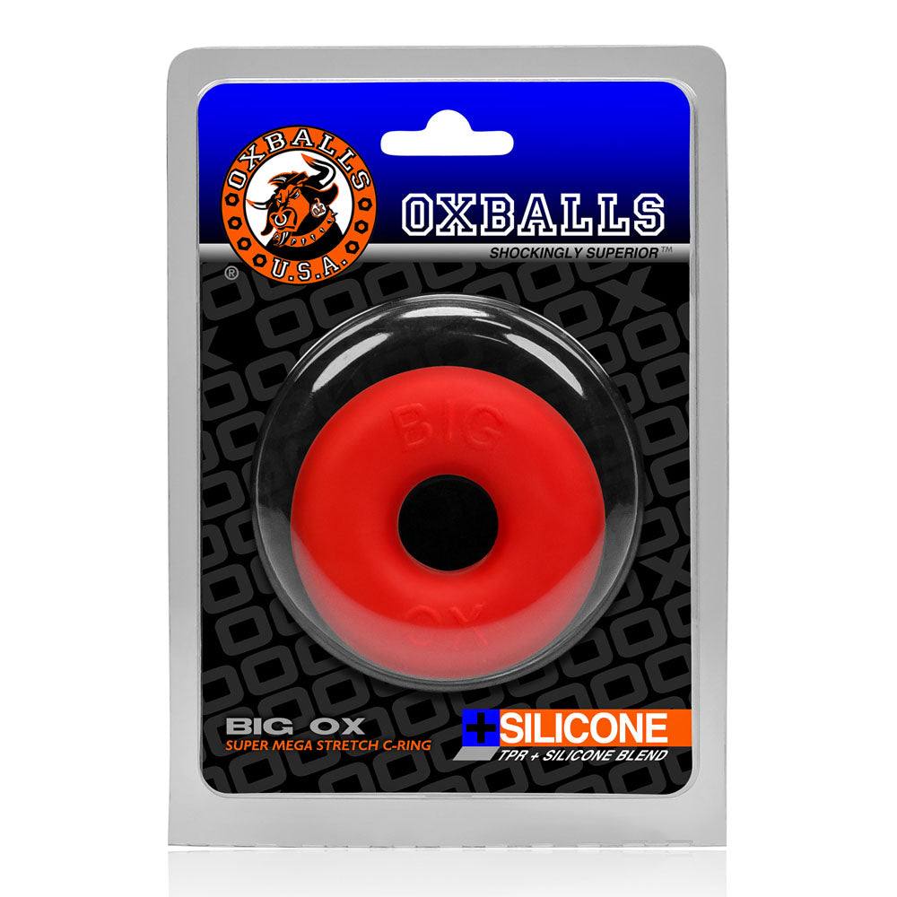 Oxballs Big Ox Cockring in red silicone blend packaging