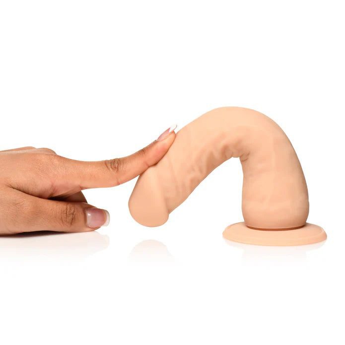 Easy Riders 7-inch silicone dildo with realistic texture, suction cup base, and comfortable grip held by hand