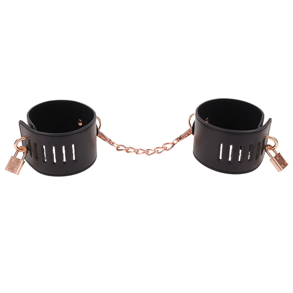 Brat Locking Cuffs - Black by Bondage & Fetish Toys