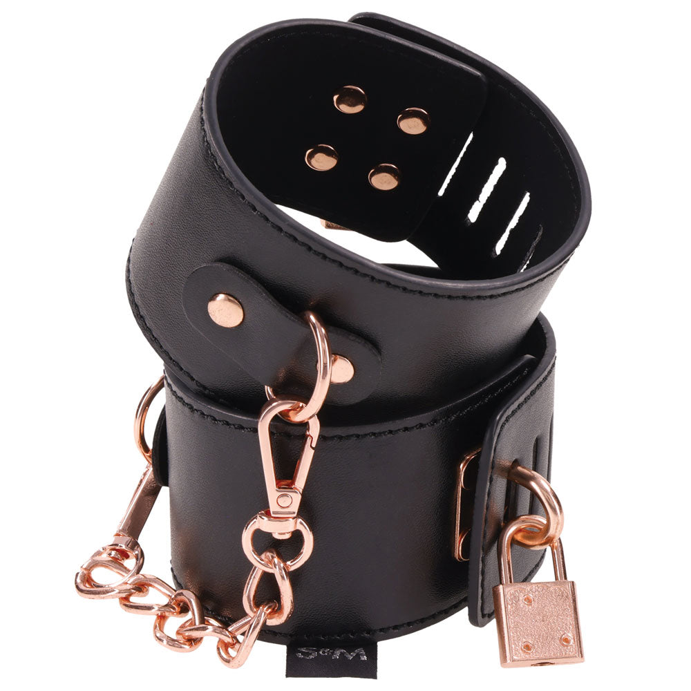 Brat Locking Cuffs - Black by Bondage & Fetish Toys