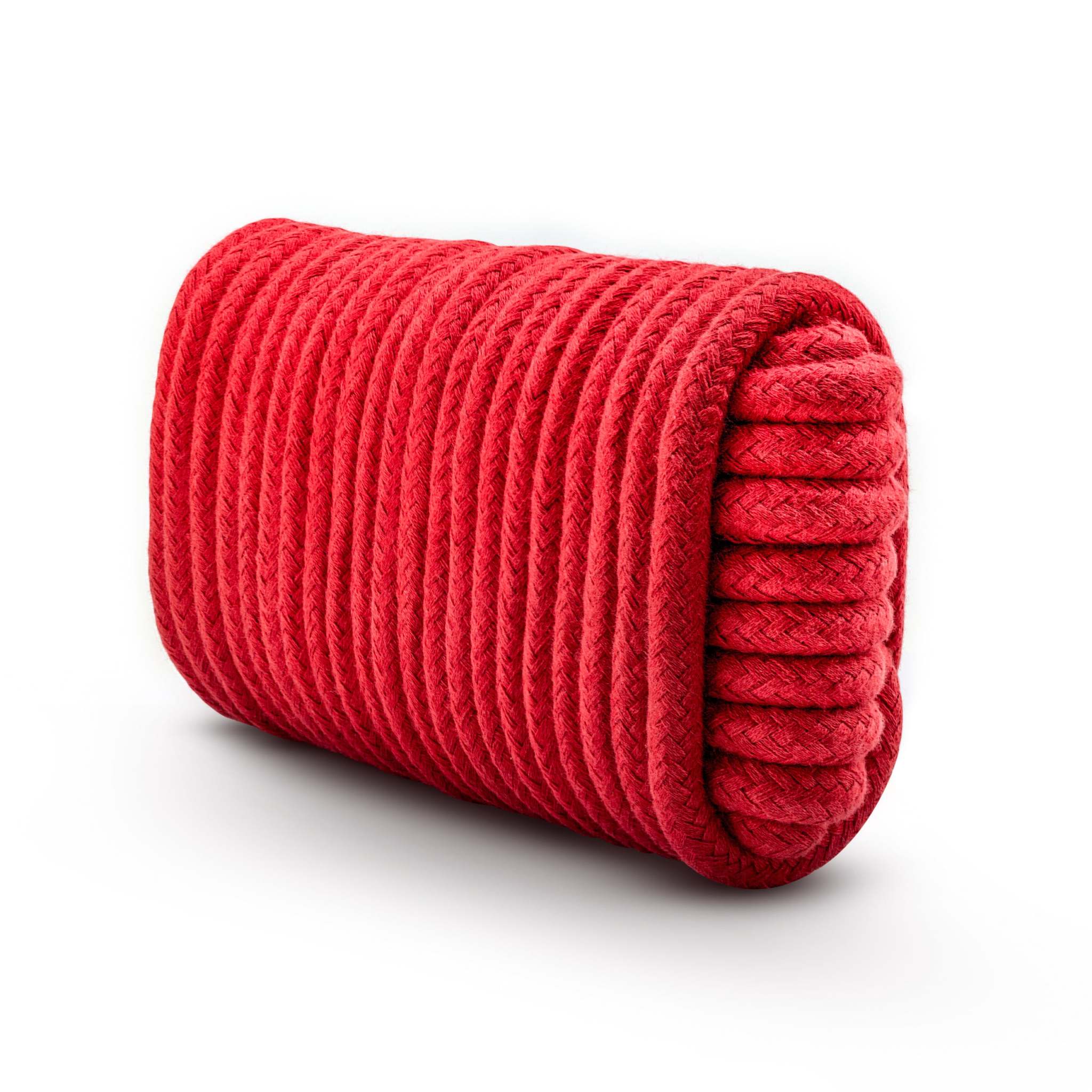Temptasia Bondage Rope in red, 32 feet long, made of soft 100% cotton for Shibari.