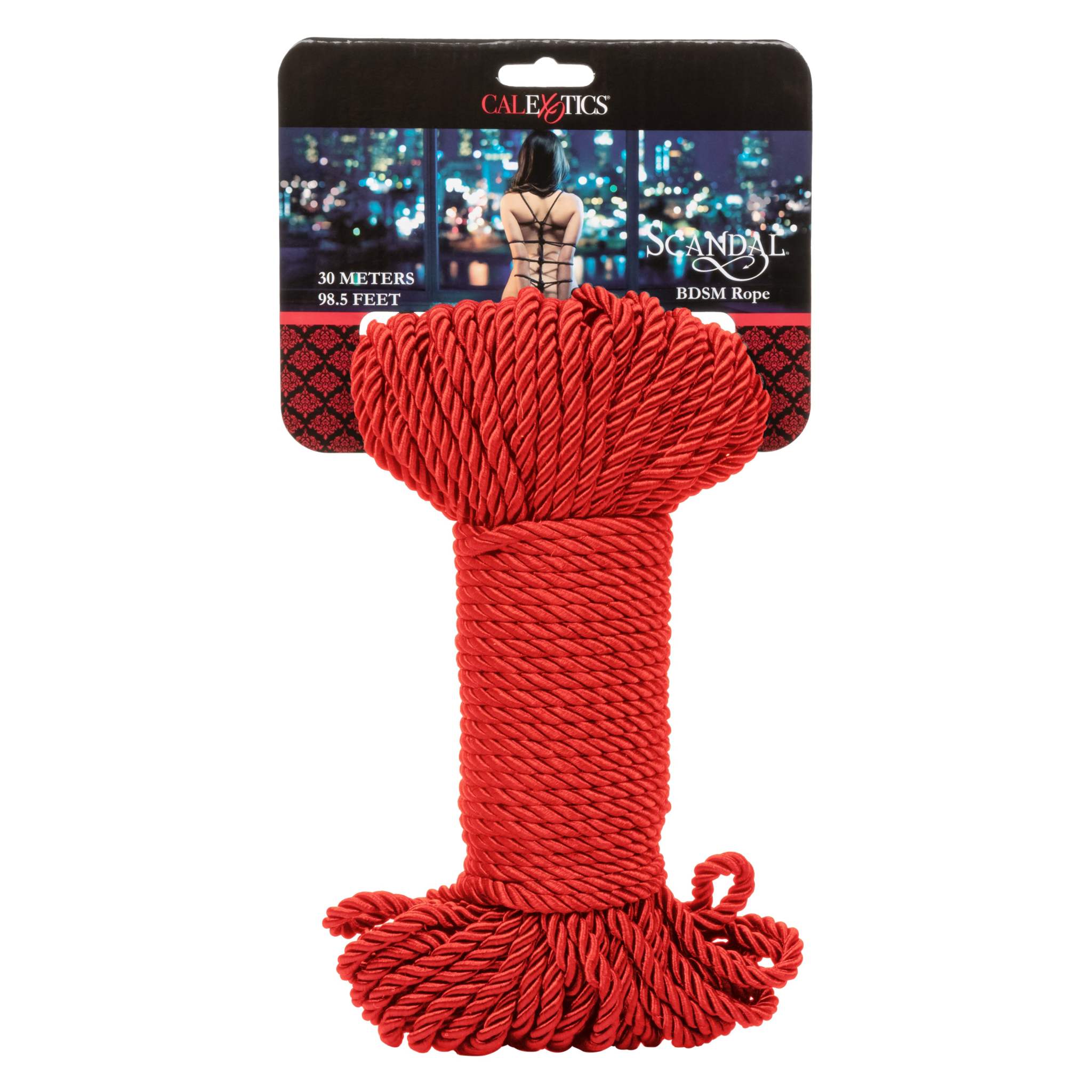 Scandal BDSM Rope durable red cotton polyester bondage rope for restraint and sensory play in packaging