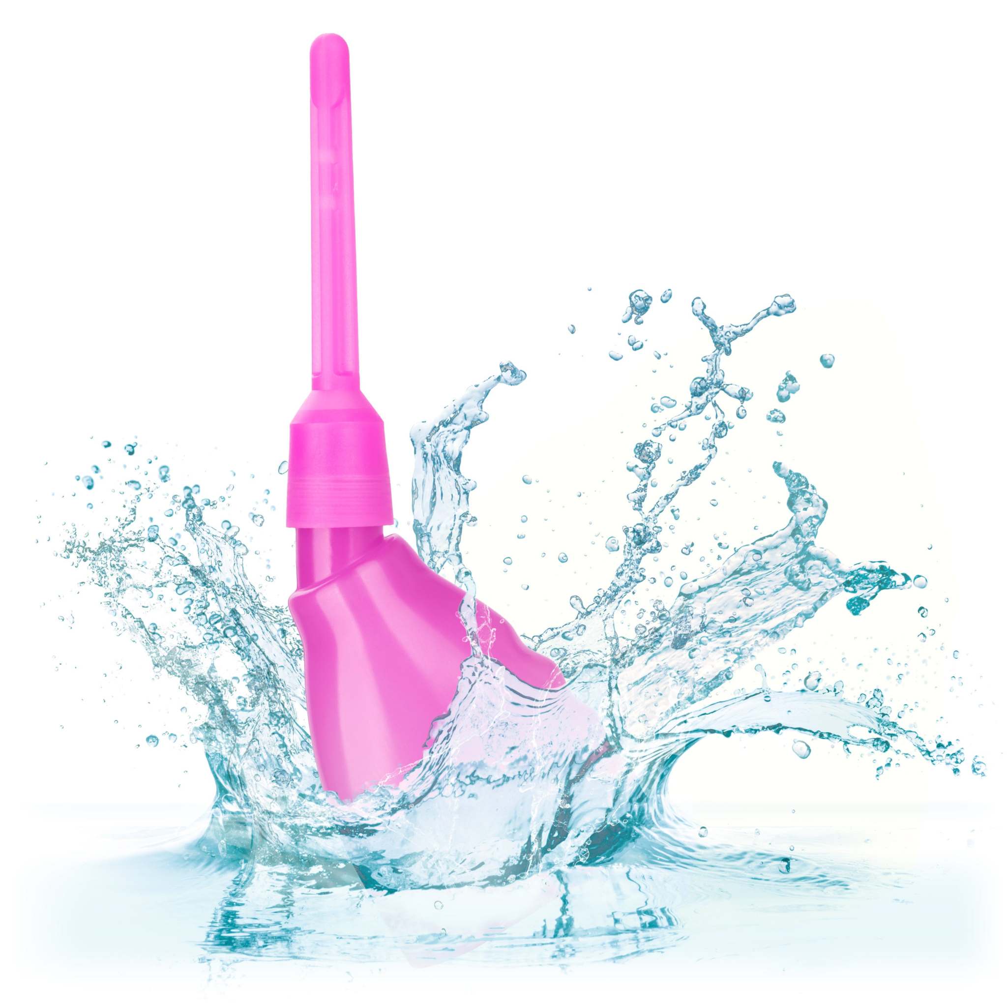 Pink ergonomic ultimate douche with water splash for personal hygiene and comfort
