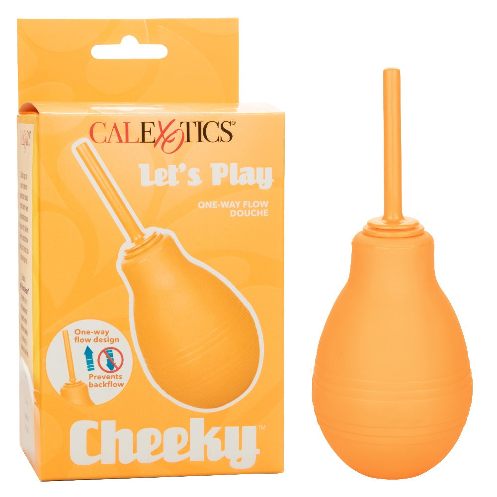 Cheeky One-Way Flow Douche in orange with one-way valve for safe and hygienic cleansing