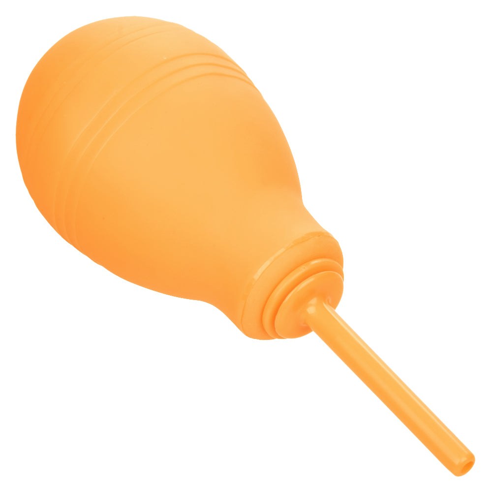 Cheeky One-Way Flow Douche orange anal cleansing bulb with one-way valve and slender nozzle