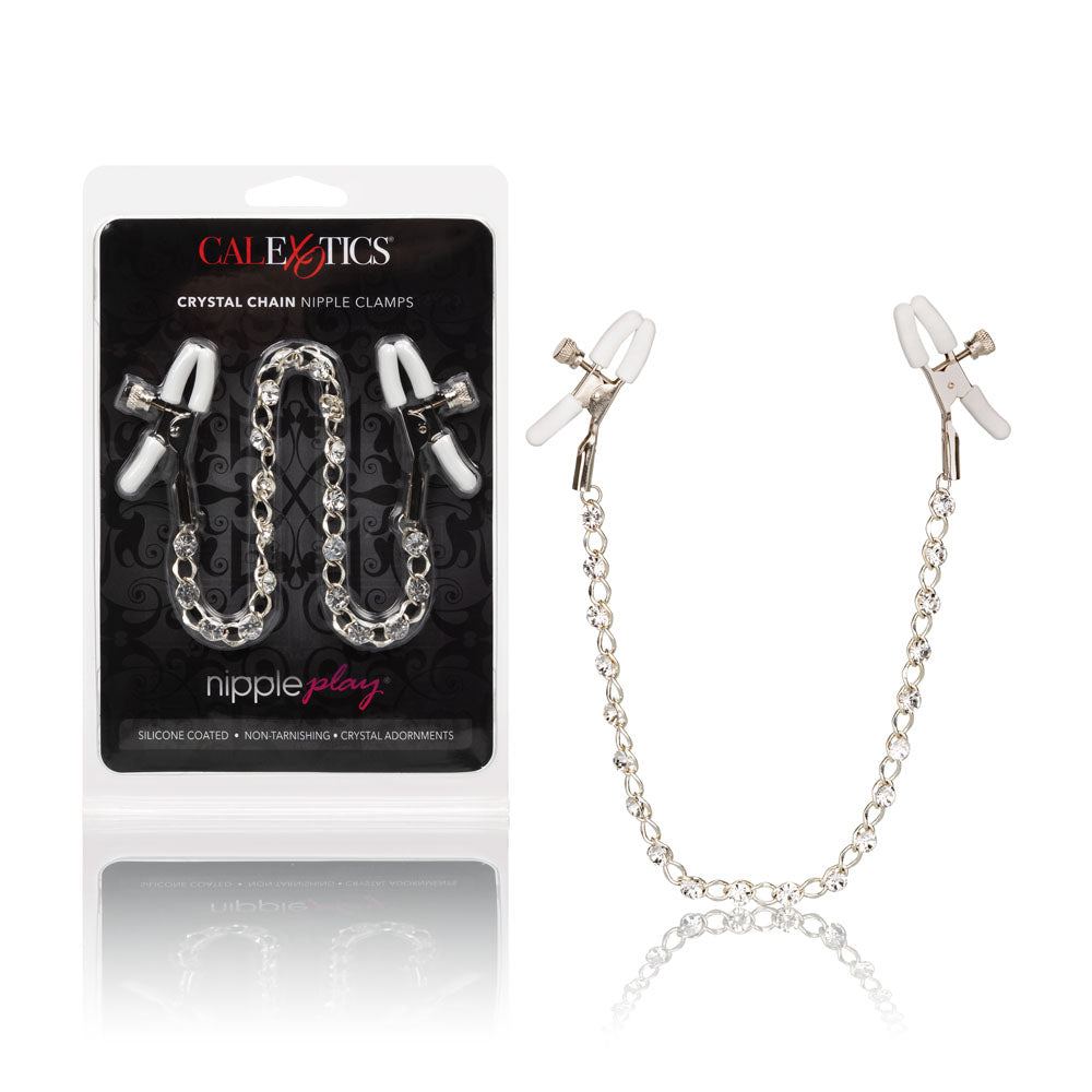 Nipple Play Crystal Chain Nipple Clamps by Bondage & Fetish Toys