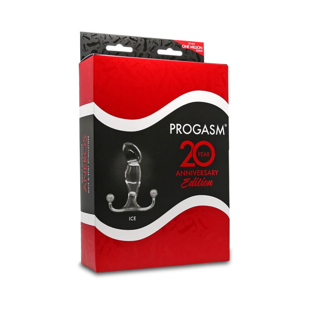 Aneros Progasm Prostate Stimulator Black Ice 20th Anniversary Edition in red and black packaging for advanced prostate massage