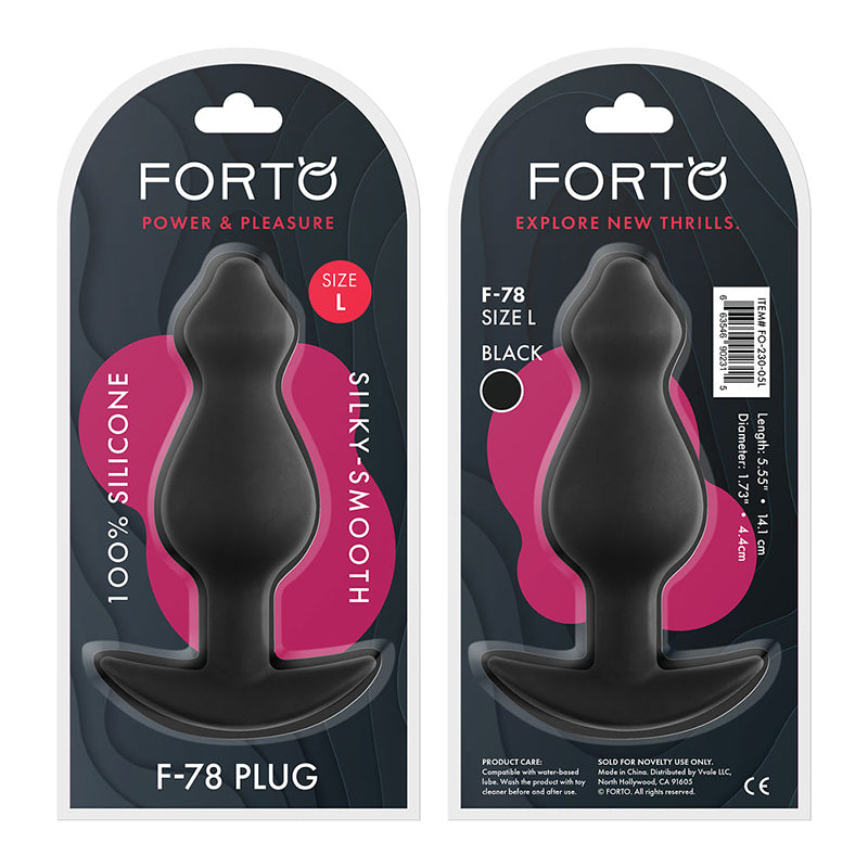 Forto F-78 Pointee Silicone Anal Plug Large Black by Anal Toys & Stimulators