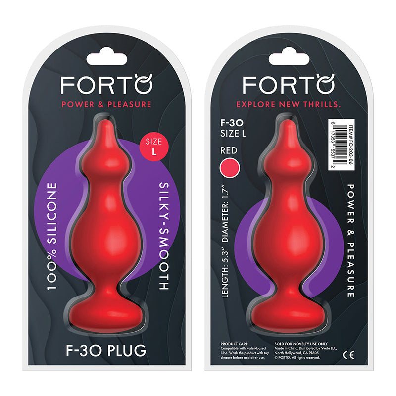 Forto F-30 Pointer Silicone Anal Plug large red with smooth silicone and cone shape for pleasure