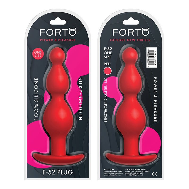 Forto F-52 Cone Beads Silicone Anal Plug Red by Anal Toys & Stimulators