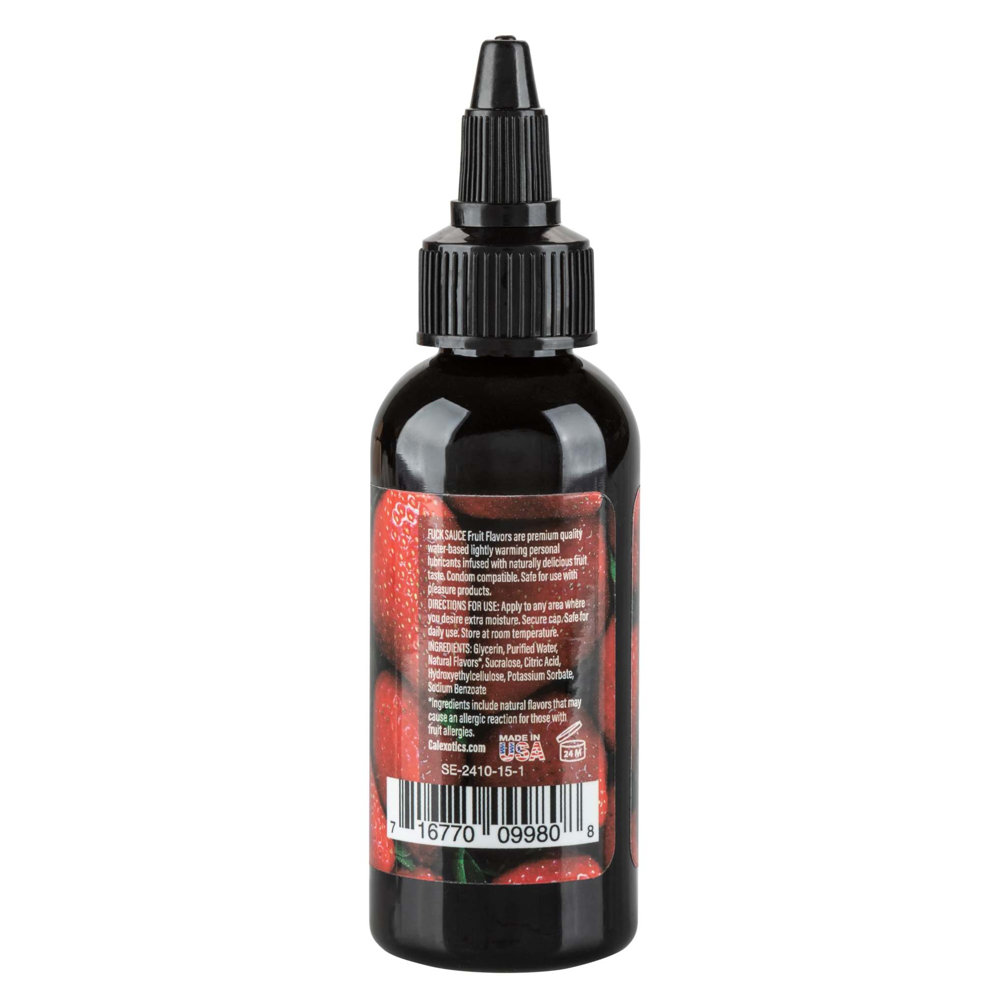 Fuck Sauce Flavored Water-Based Personal Lubricant in strawberry flavor, 2 fl. oz. bottle