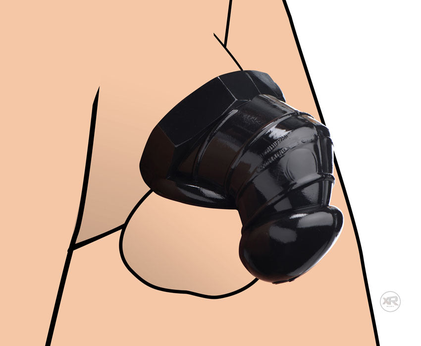 Master Series Detained - Black Restrictive Chastity Cage by Bondage & Fetish Toys