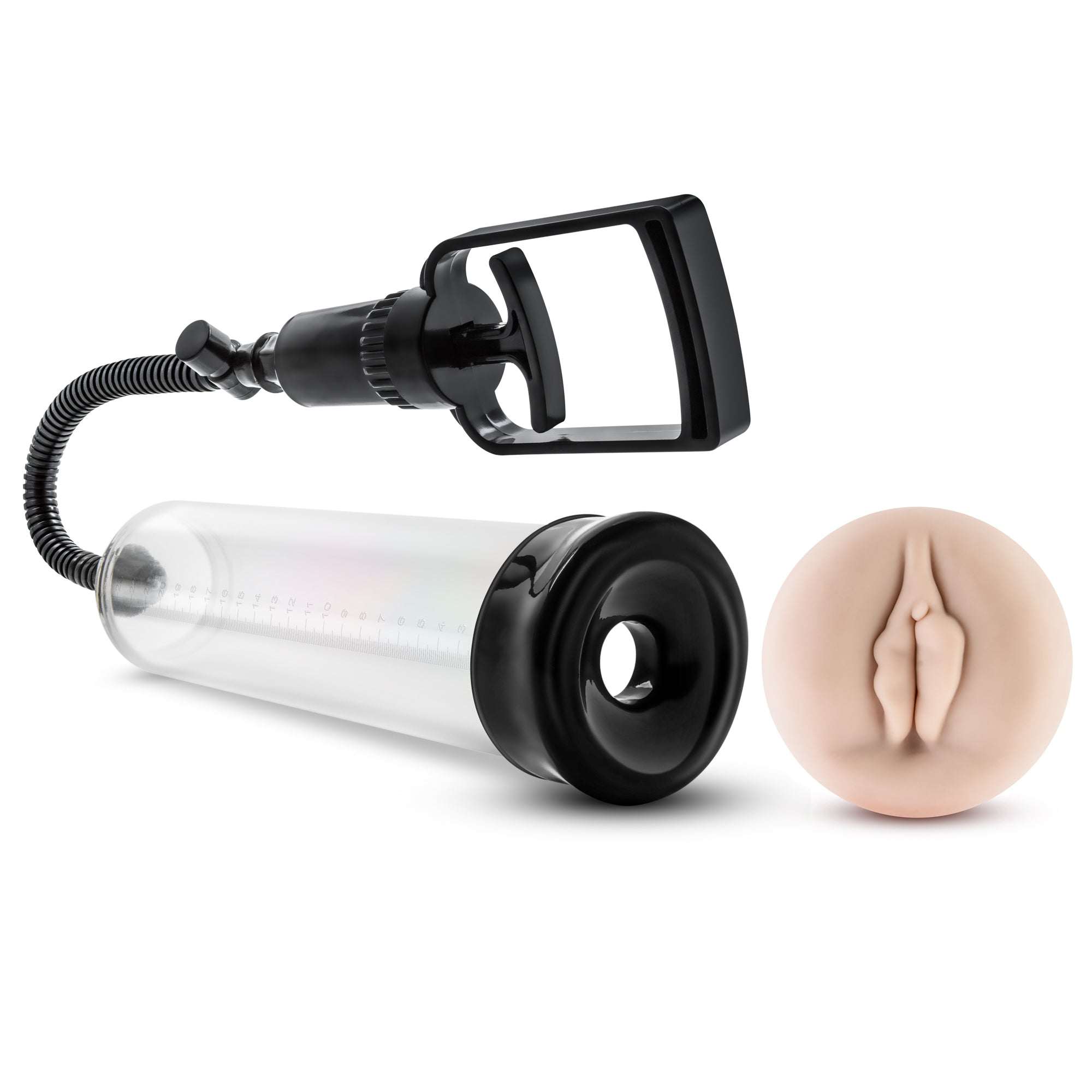 Performance Vx 4 male enhancement pump system with clear vacuum chamber and realistic X5 pussy pump sleeve