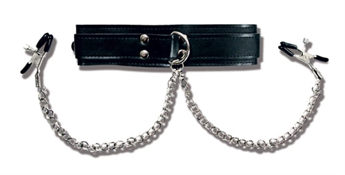 Collar With Nipple Clamps by Bondage & Fetish Toys