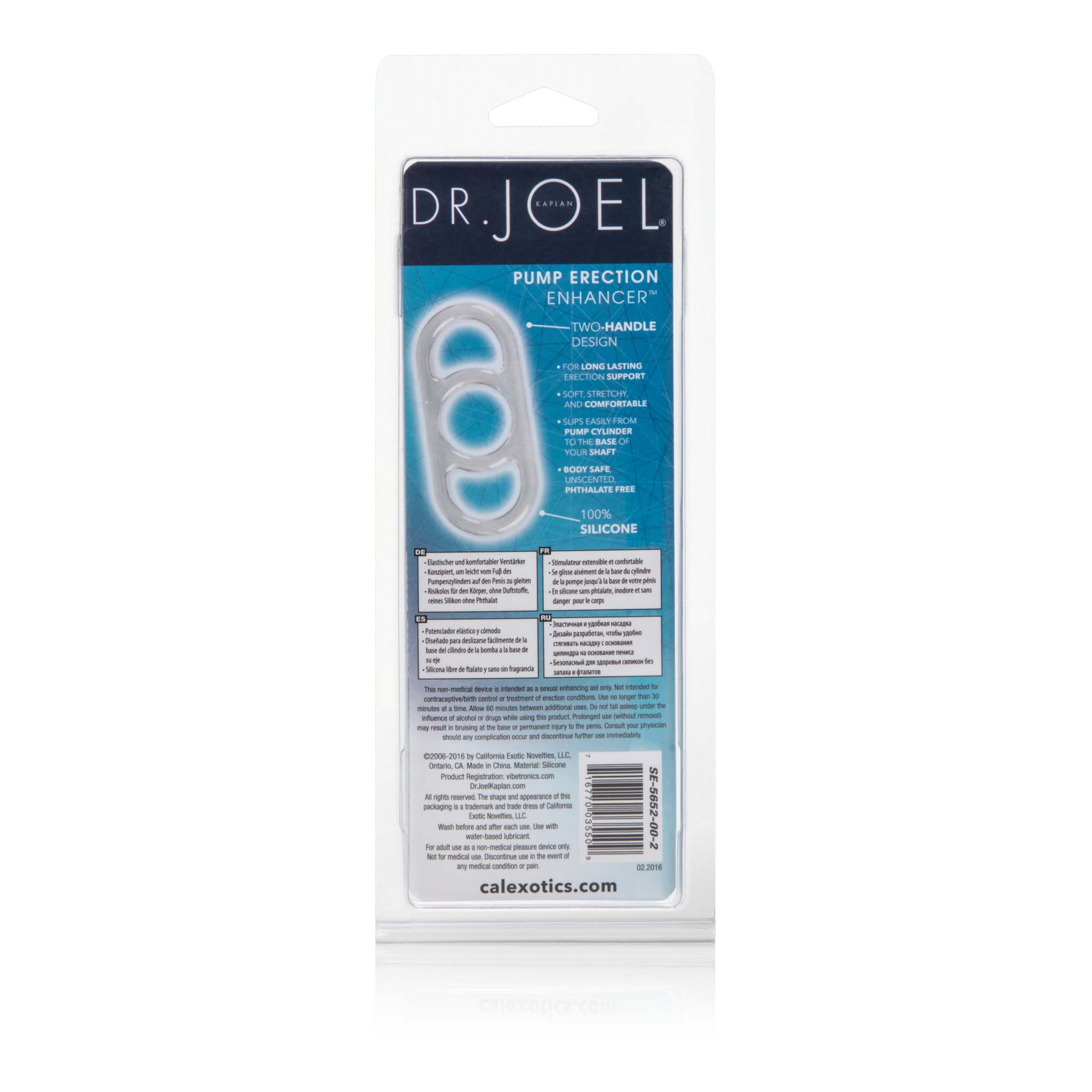 Dr. Joel Pump Erection Enhance R. clear two-handle erection ring packaging for enhanced pump performance