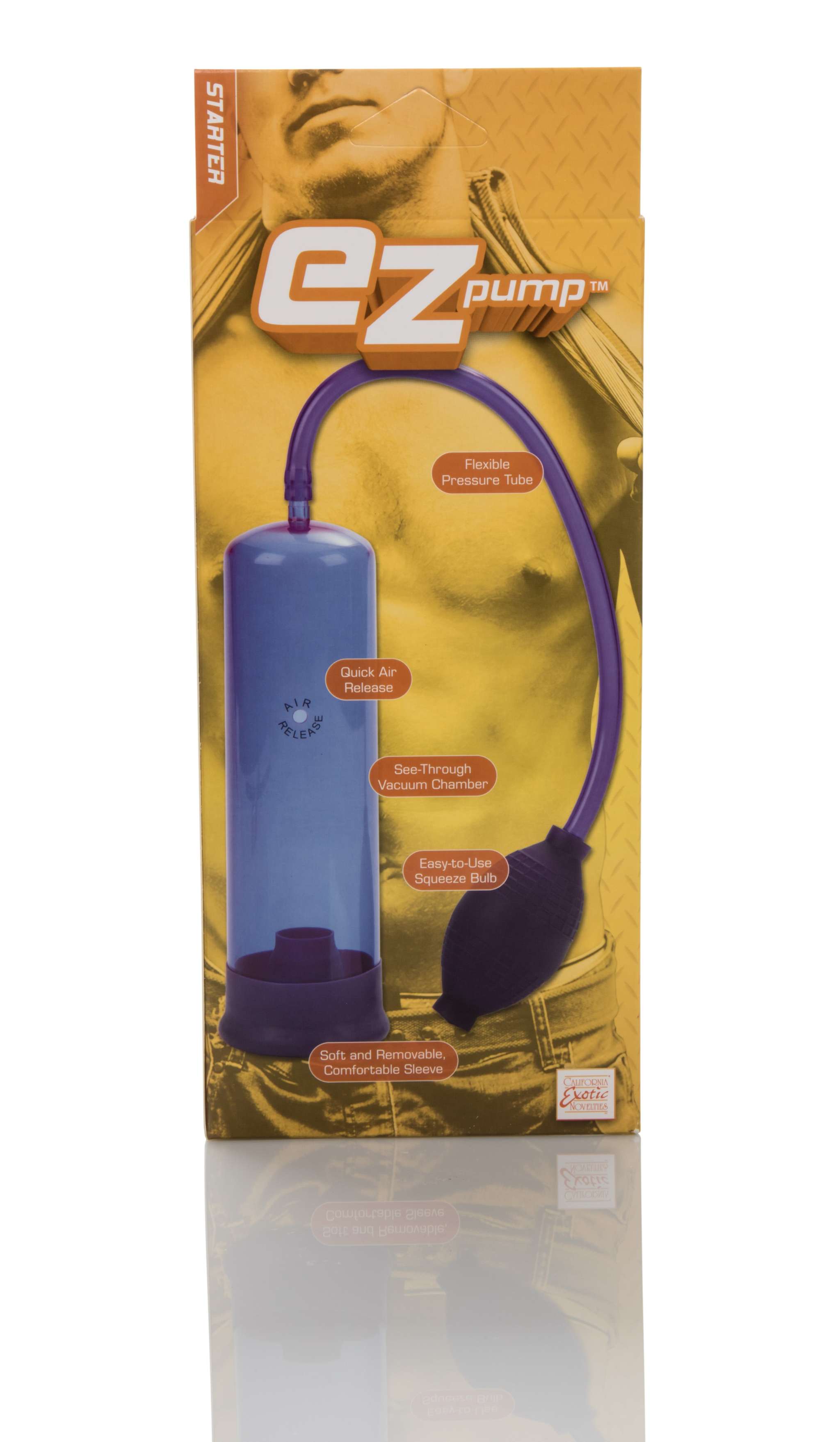 E-Z Pump portable hand pump with flexible pressure tube and ergonomic squeeze bulb for easy inflation