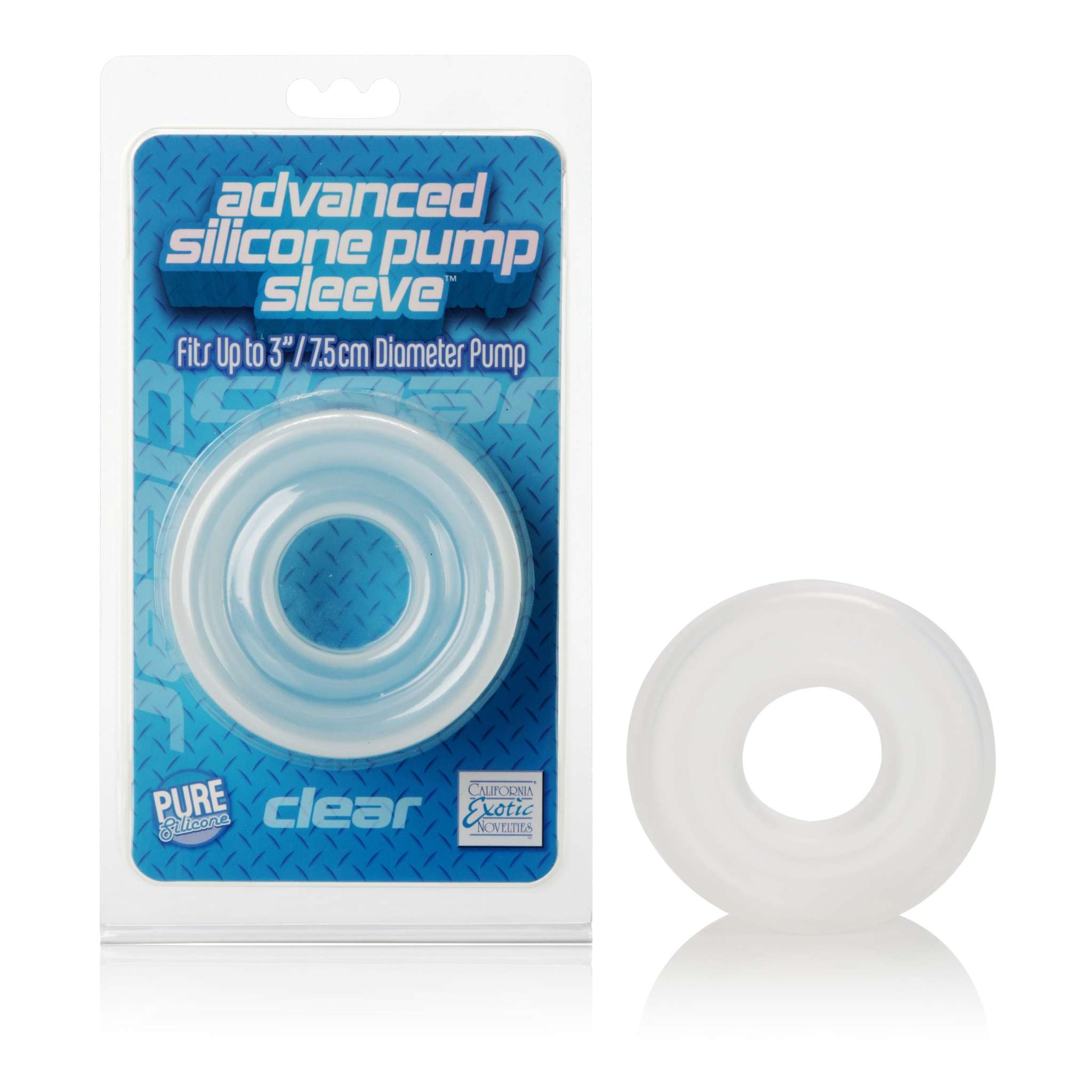Clear advanced silicone pump sleeve for up to 3-inch diameter pumps, durable and flexible accessory