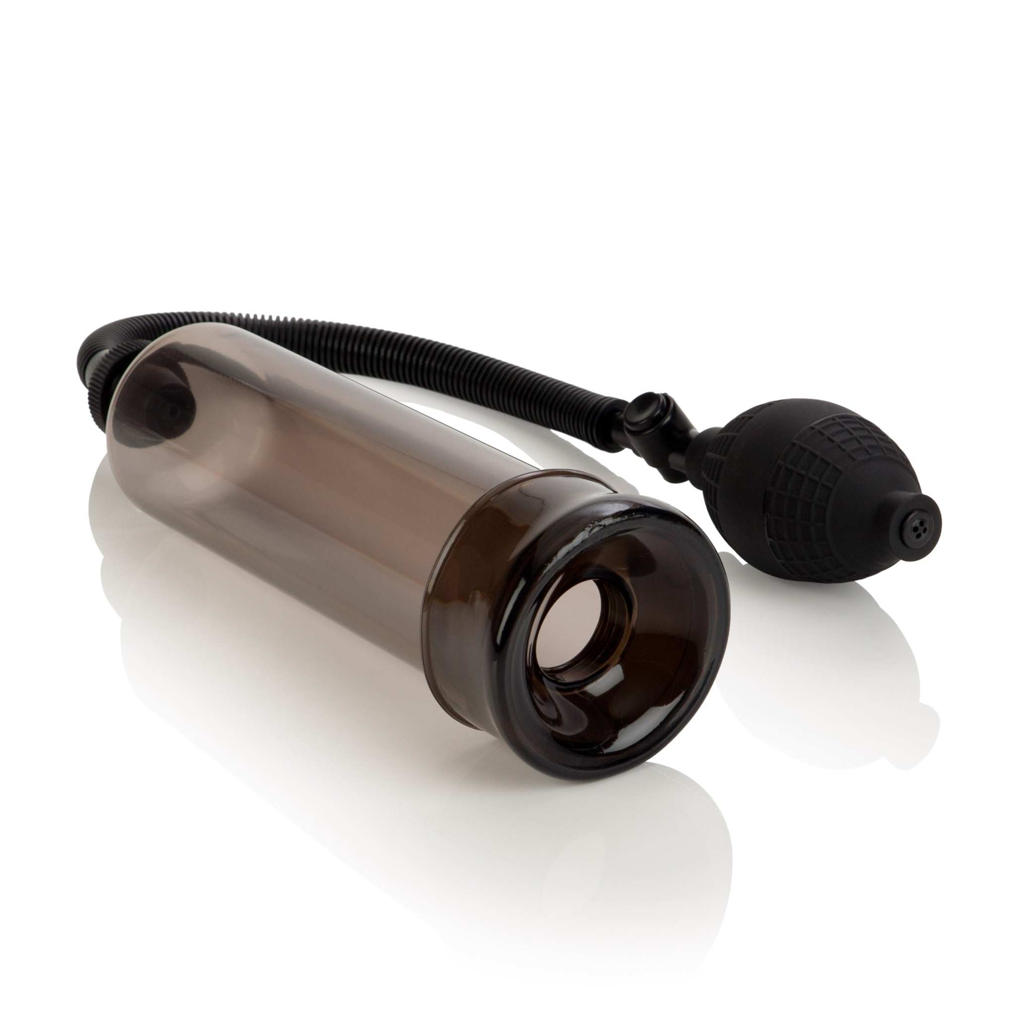 Bullfighter Pump with clear cylinder, non-crimping hose, standard bulb for suction control, and removable jelly sleeve for enhanced comfort and sealing.