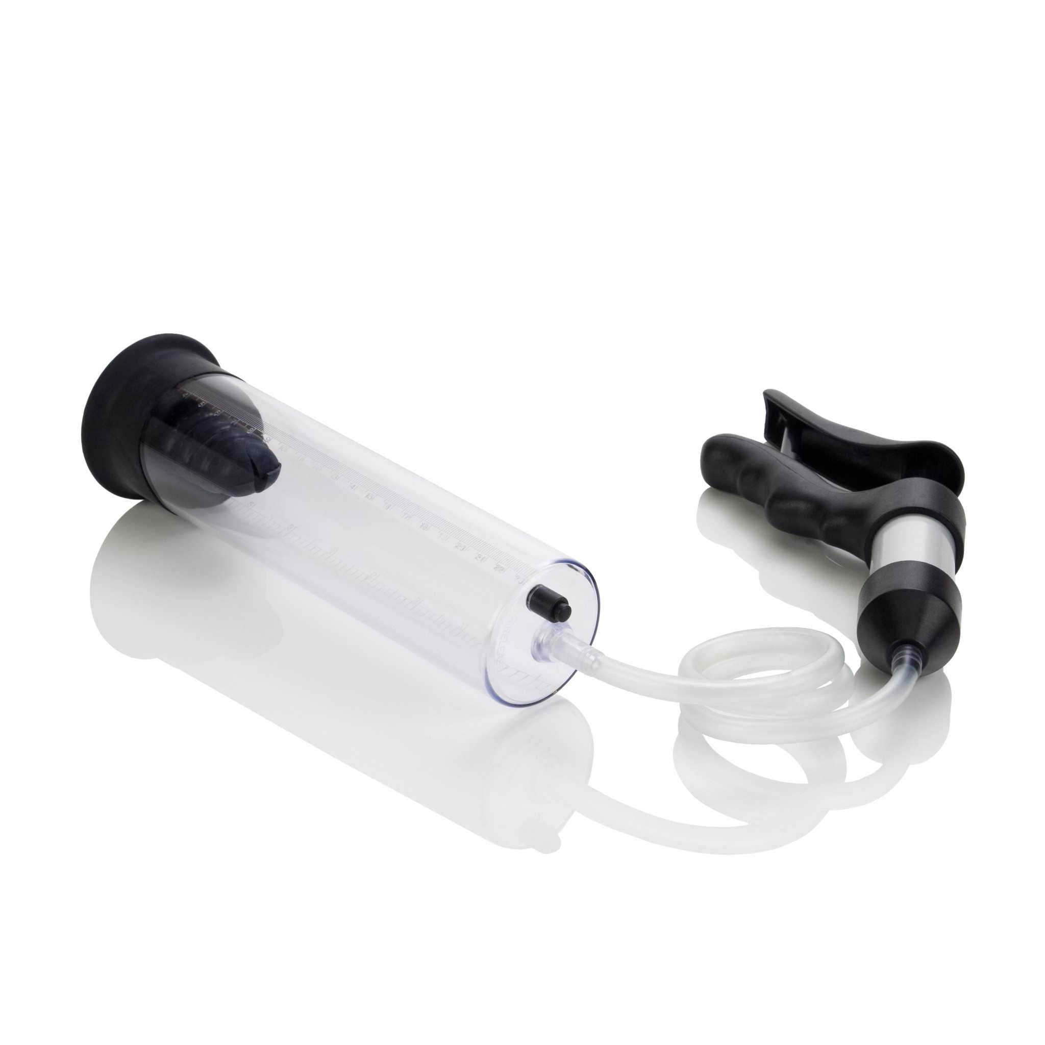 Quick Draw Vacuum Pump with clear cylinder and ergonomic pistol grip for efficient vacuum creation and easy handling