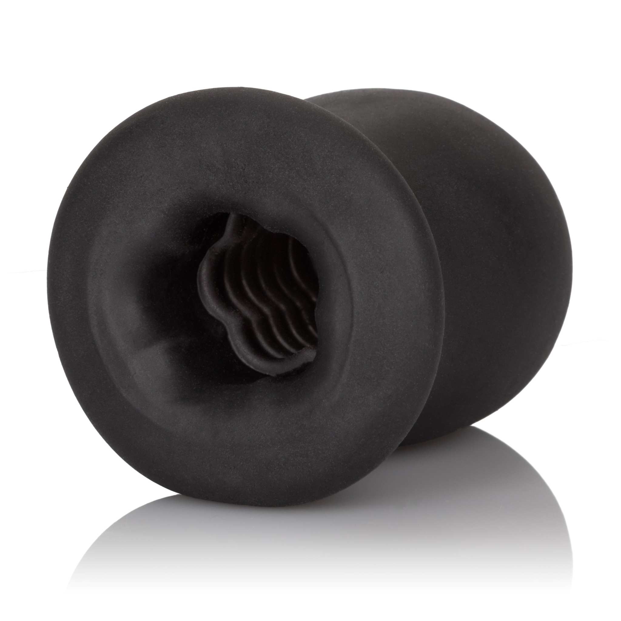 Packer Gear Ftm Stroker super-stretchy textured black stroker with closed end and ribbed interior for enhanced pleasure