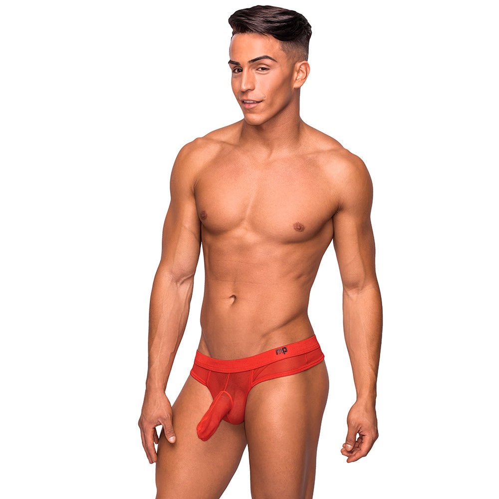 Male Power The Matchmaker Hose Thong Red S/M by Apparel