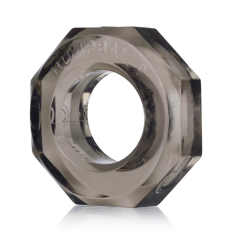 Black octagonal OxBalls Humpballs cockring made from flexible SkinFlex-TPR material for comfortable intimate use.