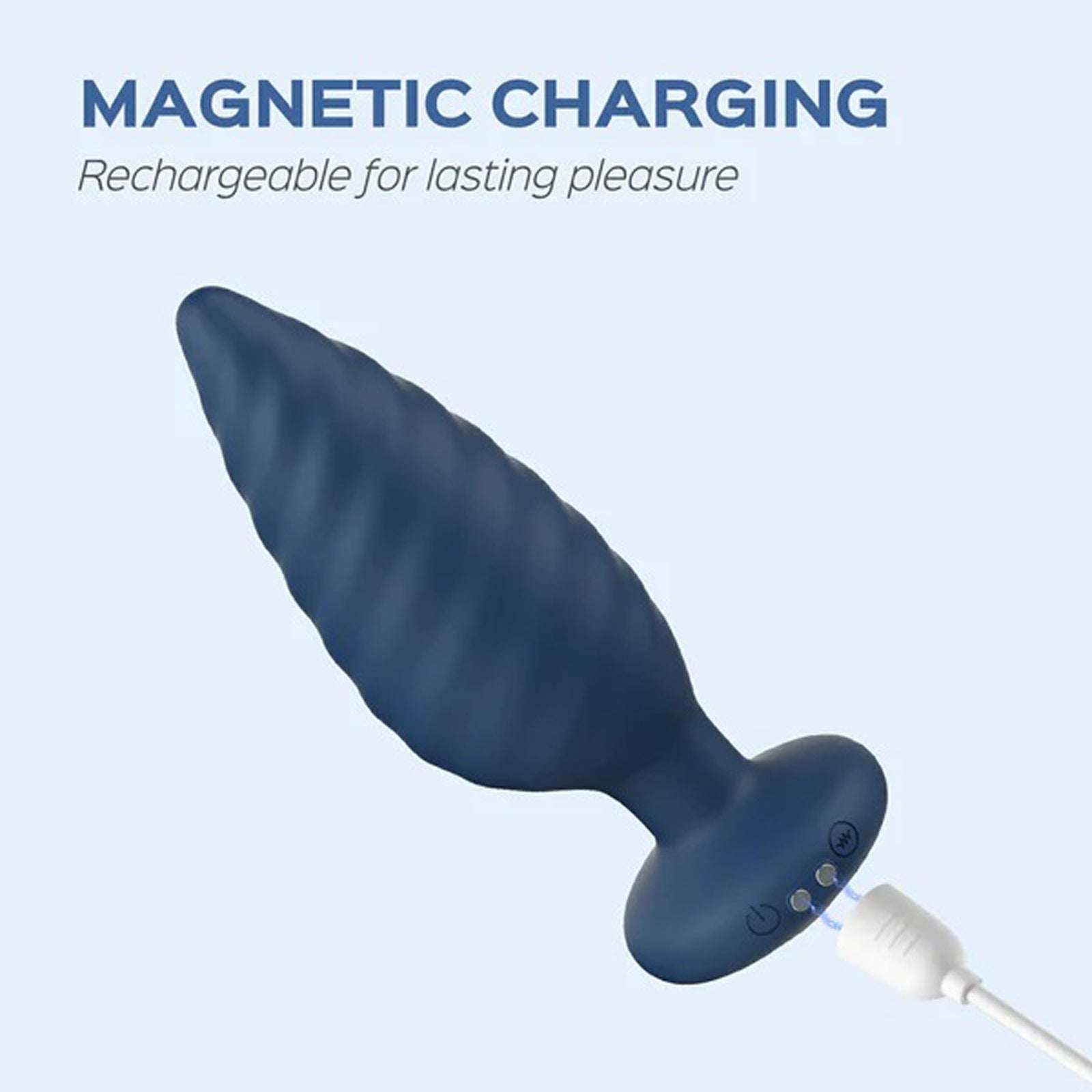 Noah - App Controlled Rotating Butt Plug - Blue by Anal Toys & Stimulators