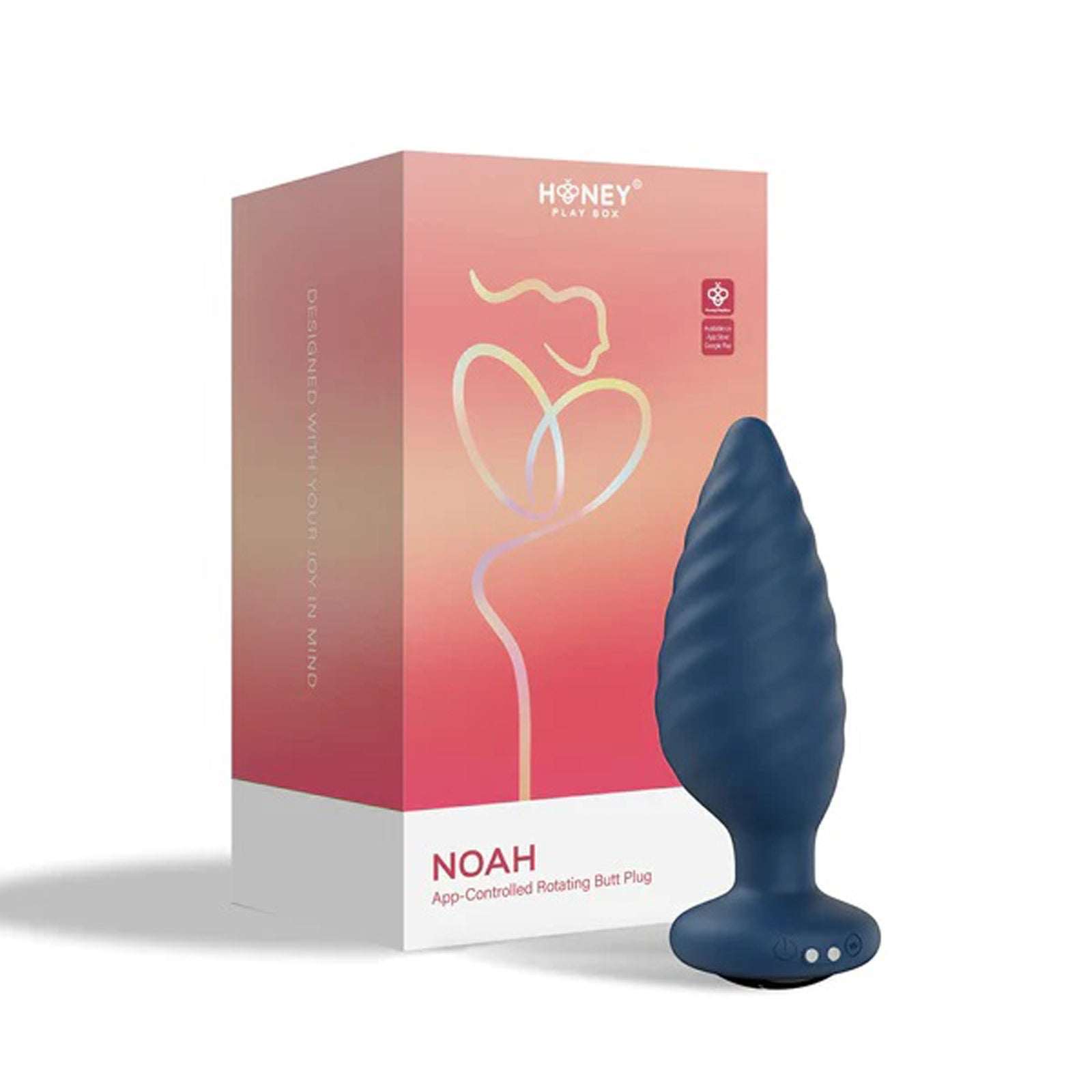 Noah - App Controlled Rotating Butt Plug - Blue by Anal Toys & Stimulators