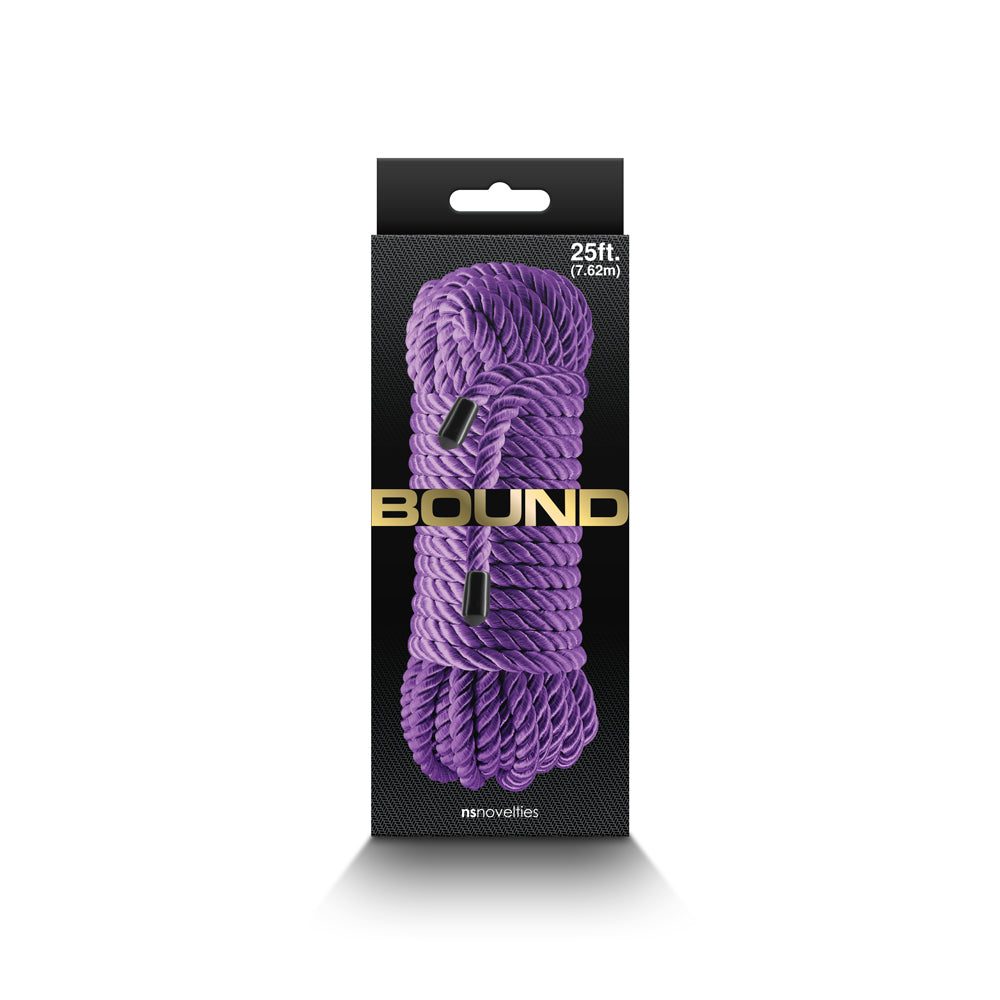 25 ft. purple Bound Rope in black packaging with gold branding, designed for comfort and versatility