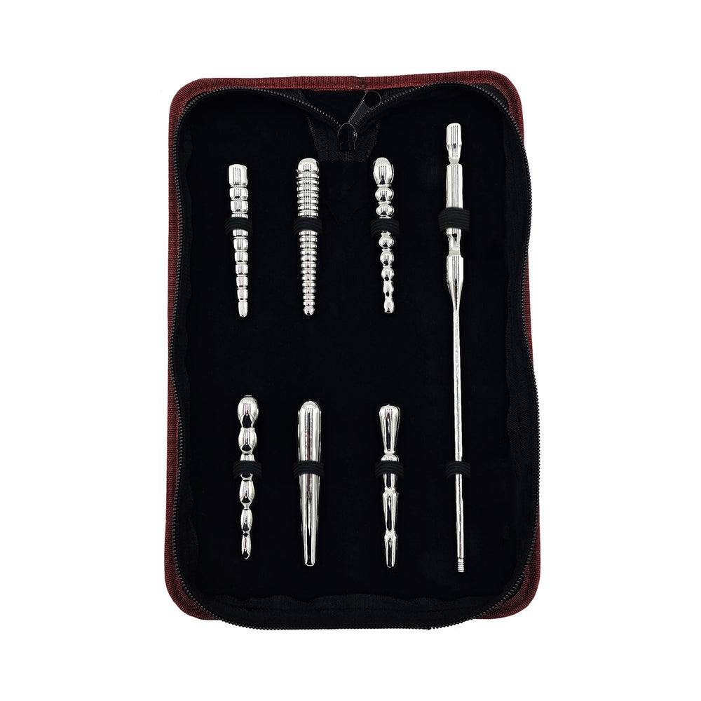 Rouge Stainless Steel Penis Plug Set 7pc with Bag by Bondage & Fetish Toys